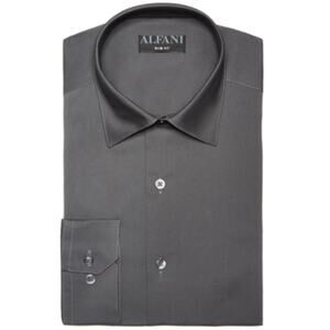 Alfani Men's RegFit 2-Way Stretch Performance Dress Shirt grey15-15.5 32-33 $60
